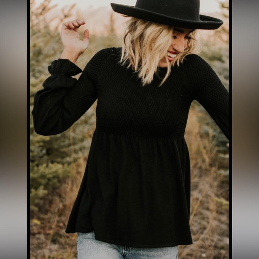 Textured Peplum Top
